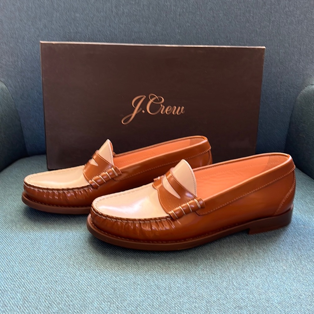 J Crew Winona Penny Loafer in Spazzolato Leather